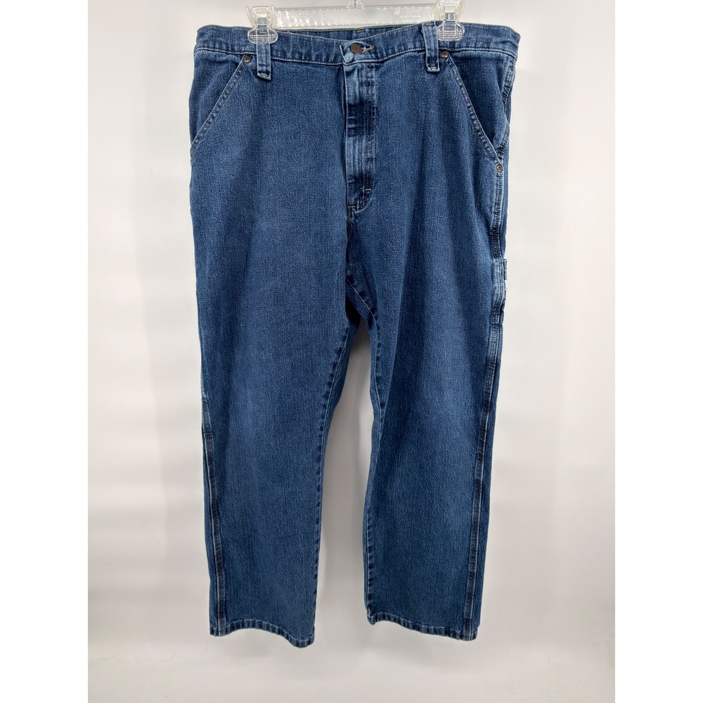 Wrangler‎ Carpenter Jeans Mens 38x30 Blue Denim Loose Fit Work